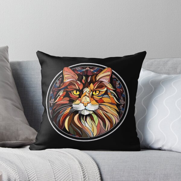 Item preview, Norwegian Forest Cat Stained Glass Leadlight Artistic Design Boys Girls designed and sold by rafaeltto.