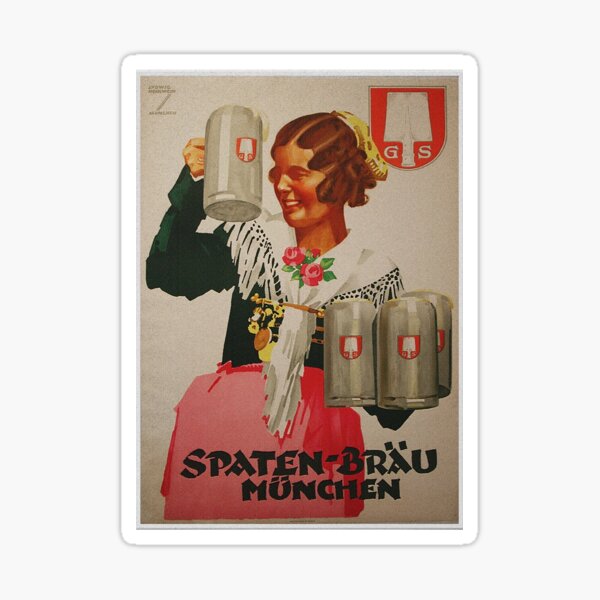 Vintage Spaten Brau Beer, Munich Sticker