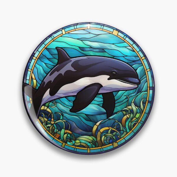 Item preview, Orca Whale Stained Glass Leadlight Artistic Design Boys Girls designed and sold by rafaeltto.
