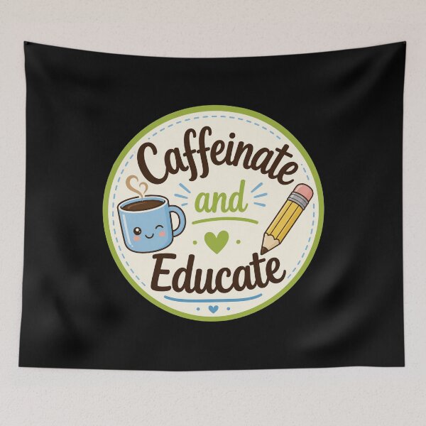 Item preview, Caffeinate and Educate Cute Teacher Coffee Design  designed and sold by Sketchlegacy.