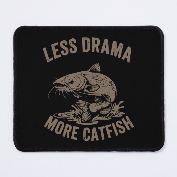 Item preview, Less Drama More Catfish Funny Retro Fishing designed and sold by PrintAtelier.