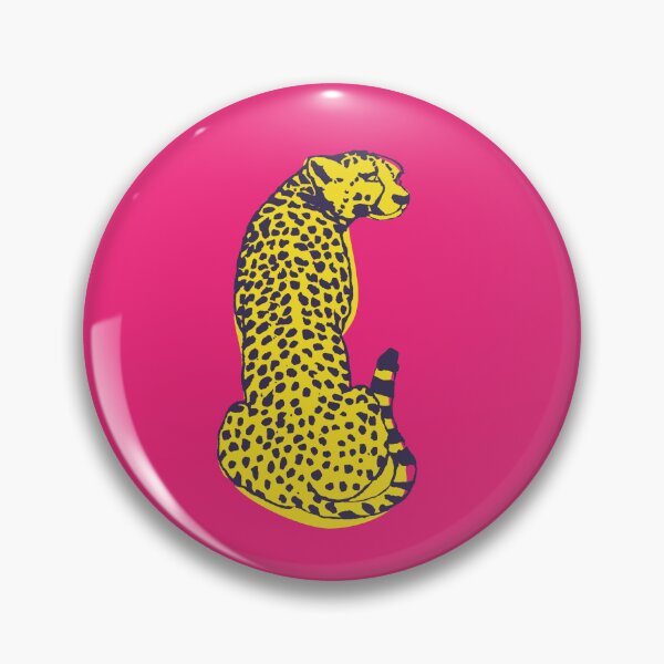 Aperçu de l'œuvre Guépard jaune sur fond rose vif créée et vendue par JosTees96.