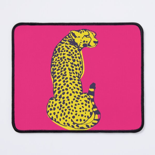 Item preview, Yellow Cheetah Cat on Bight Pink Background designed and sold by JosTees96.