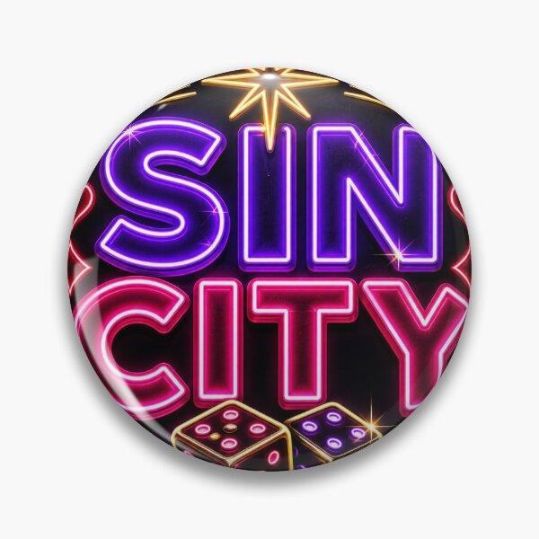 Item preview, Sin City Las Vegas Neon Retro Sticker designed and sold by RedRubyBubble.