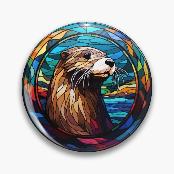Item preview, Otter Stained Glass Leadlight Artistic Design Boys Girls designed and sold by rafaeltto.