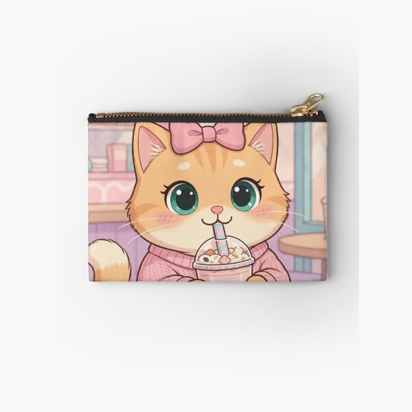 Item preview, Cute Cat Drinking Bubble Tea designed and sold by Moody Vibes Studio.