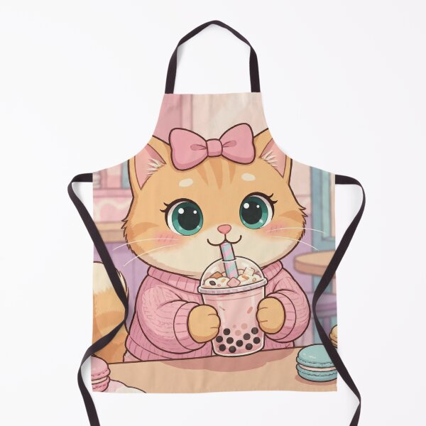 Item preview, Cute Cat Drinking Bubble Tea designed and sold by Moody Vibes Studio.