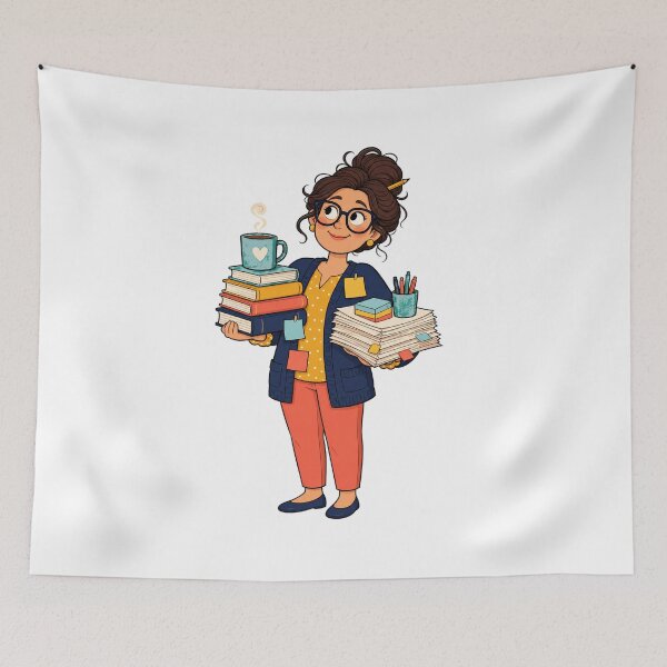 Item preview, Thoughtful Teacher Books Cartoon designed and sold by Tatsed.
