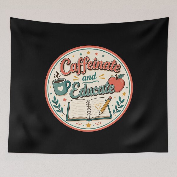 Item preview, Caffeinate and Educate Teacher Badge Design designed and sold by Sketchlegacy.