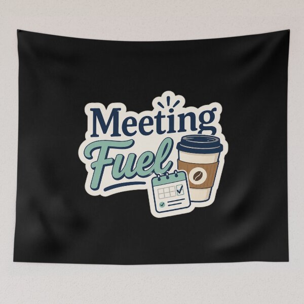 Item preview, Meeting Fuel Office Coffee Workday Sticker  designed and sold by Sketchlegacy.