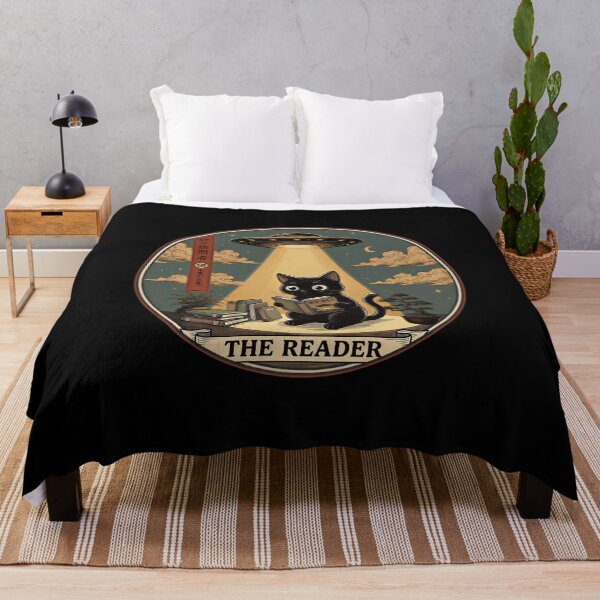 Item preview, Vintage Japanese Cat Book Lovers UFO Alien Tarot Card Cat designed and sold by gear-posters.