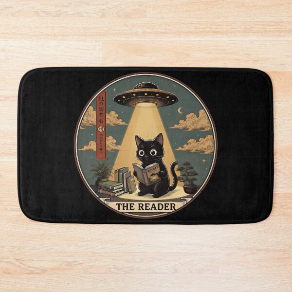 Item preview, Vintage Japanese Cat Book Lovers UFO Alien Tarot Card Cat designed and sold by gear-posters.
