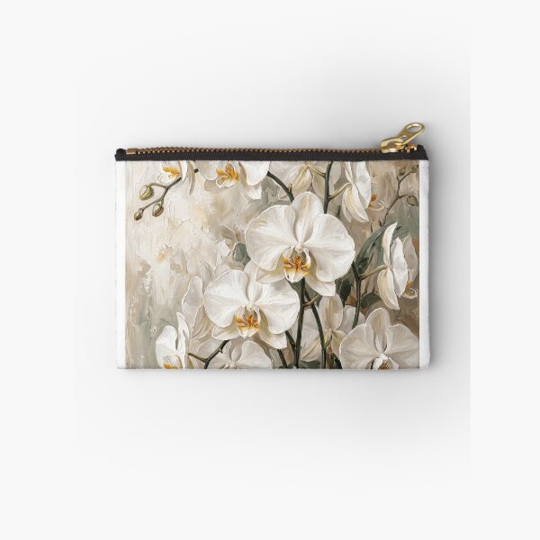 Item preview, Luminous Orchid Whispers - White Orchid Oil Painting Wall Art Print designed and sold by PickyAura.