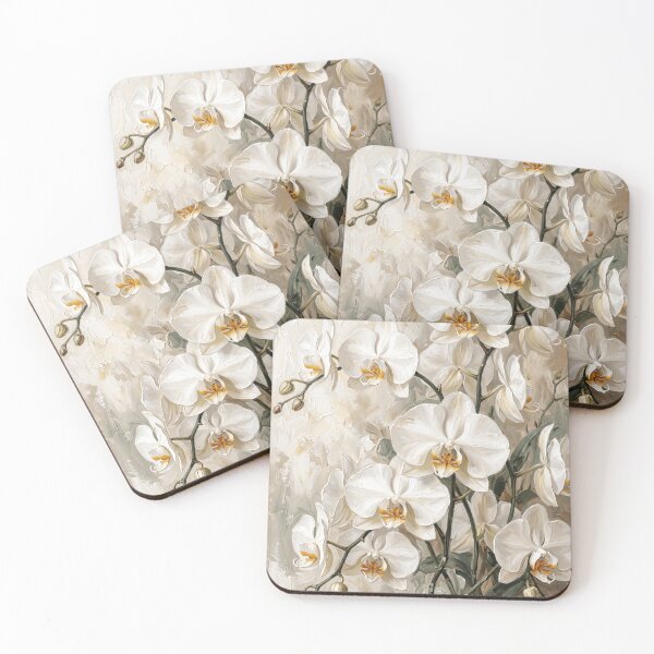Item preview, Luminous Orchid Whispers - White Orchid Oil Painting Wall Art Print designed and sold by PickyAura.