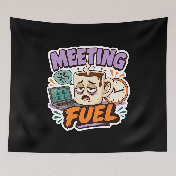 Item preview, Another Meeting Another Sip Coffee Sticker  designed and sold by Sketchlegacy.