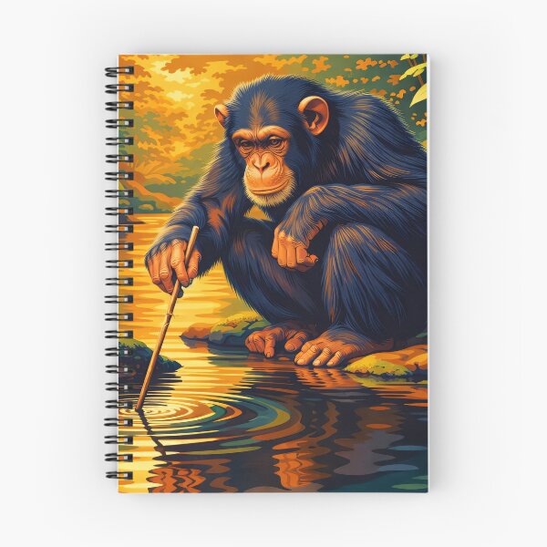 Item preview, Chimpanzee Retro Style Digital Animal Art designed and sold by kakarikihill.