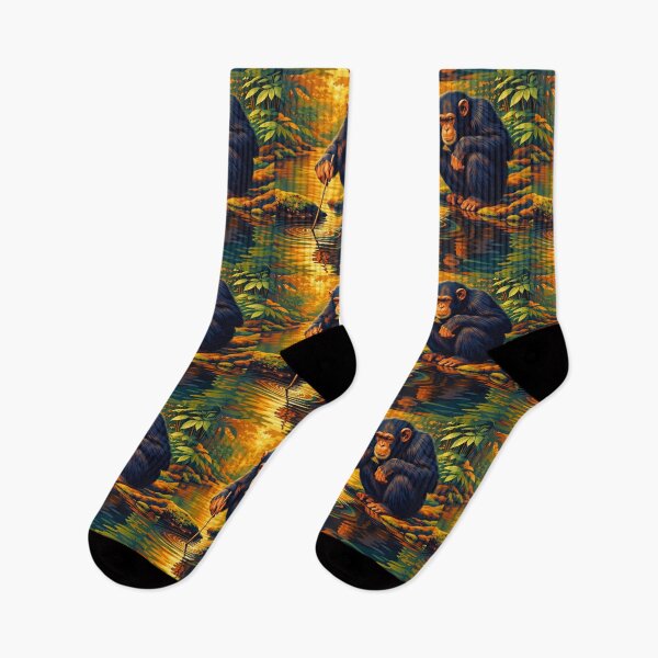 Item preview, Chimpanzee Retro Style Digital Animal Art designed and sold by kakarikihill.