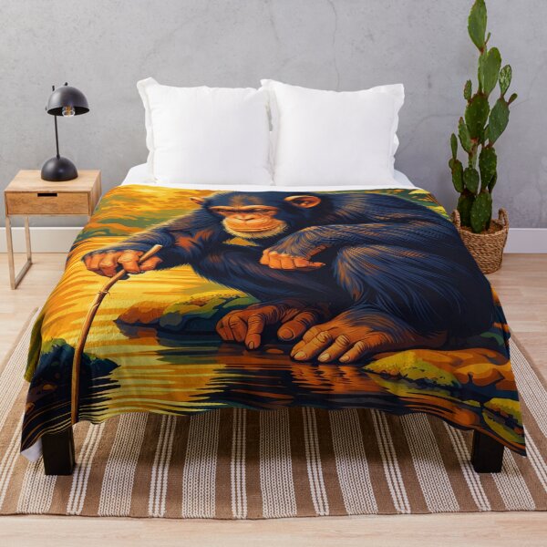 Item preview, Chimpanzee Retro Style Digital Animal Art designed and sold by kakarikihill.
