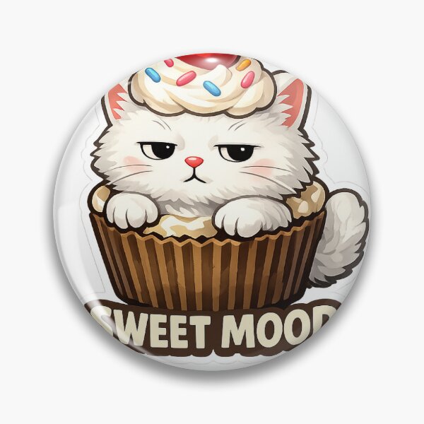 Item preview, White Cat Cupcake Cute Surreal Cat Dessert Illustration designed and sold by ArtPrintPov.