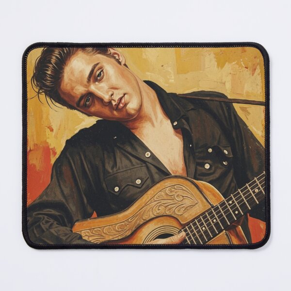 Item preview, Elvis Presley Vintage Oil Painting Guitar Wall Art designed and sold by ElvisVintagePosters.