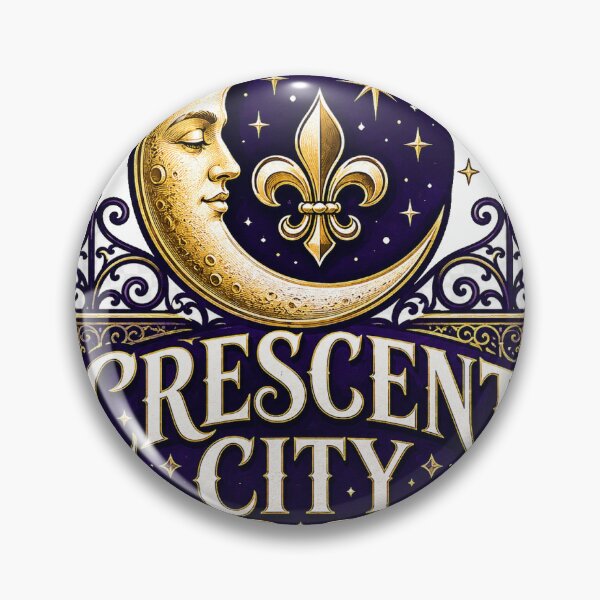 Item preview, Crescent City New Orleans Moon Sticker designed and sold by RedRubyBubble.