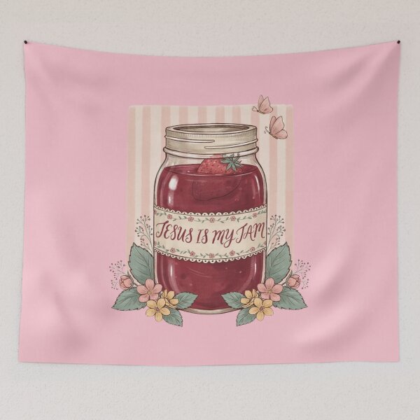 Item preview, Funny Jesus Is My Jam Cute Christian Strawberry Girly designed and sold by Dabbing Turtle Designs.