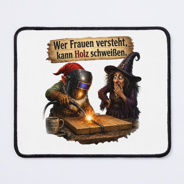 Item preview, Wer Frauen versteht, kann Holz schweißen | Funny German Welder Gnome & Witch Design designed and sold by Alpine-Ink.