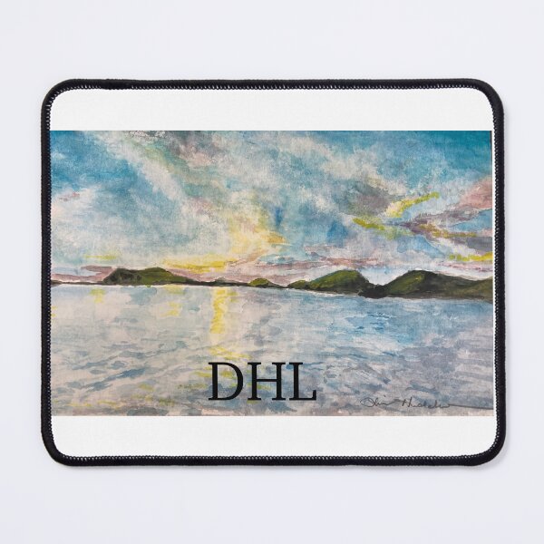 Item preview, DHL sunset with DHL logo designed and sold by LisaHuddlestonArt.