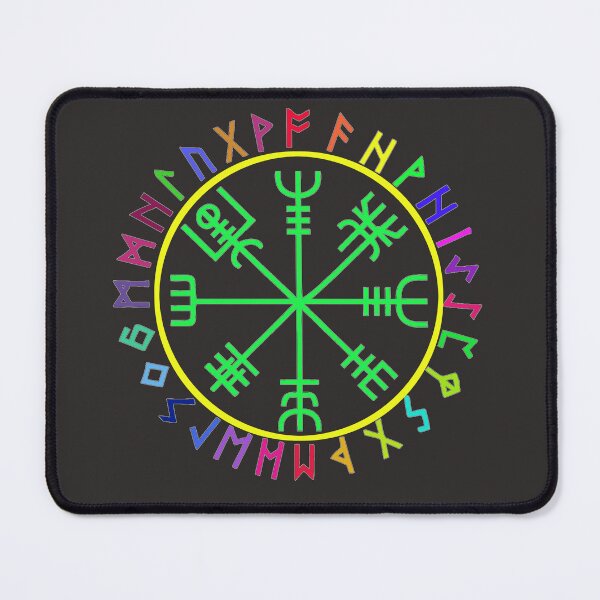 Item preview, Vegvísir Icelandic Wayfinder Symbol with runes rainbow designed and sold by shorethings.