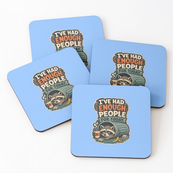 Item preview, Socially Exhausted Raccoon With Coffee designed and sold by GoldenOutline.