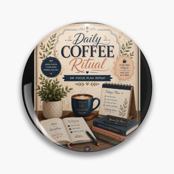 Item preview, Coffee Planner Inspiration Vintage Productivity Poster designed and sold by Sketchlegacy.