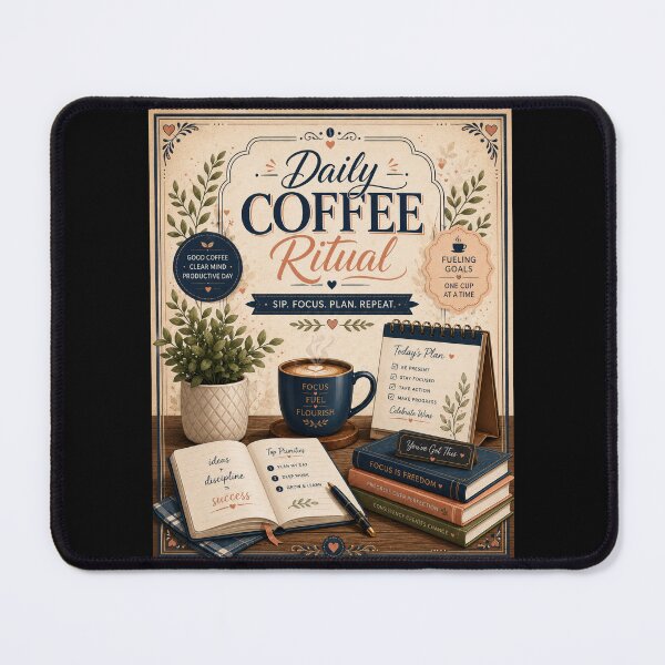Item preview, Coffee Planner Inspiration Vintage Productivity Poster designed and sold by Sketchlegacy.