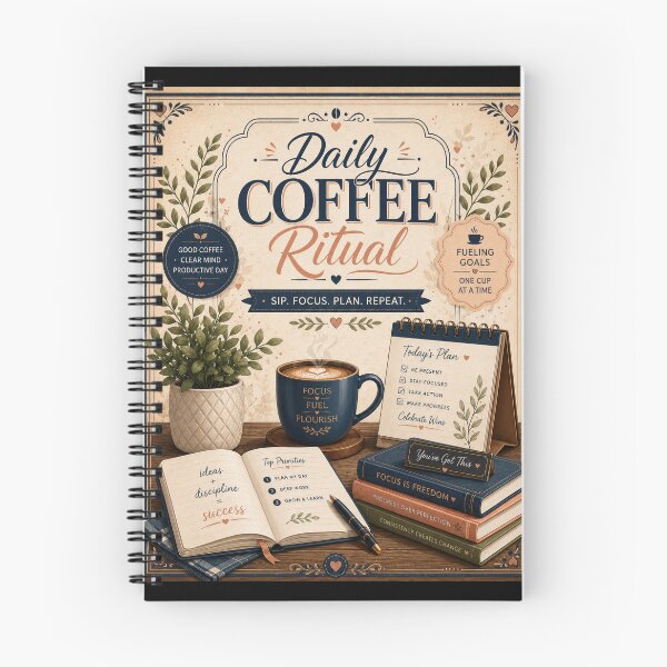 Item preview, Coffee Planner Inspiration Vintage Productivity Poster designed and sold by Sketchlegacy.