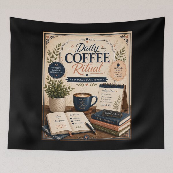 Item preview, Coffee Planner Inspiration Vintage Productivity Poster designed and sold by Sketchlegacy.