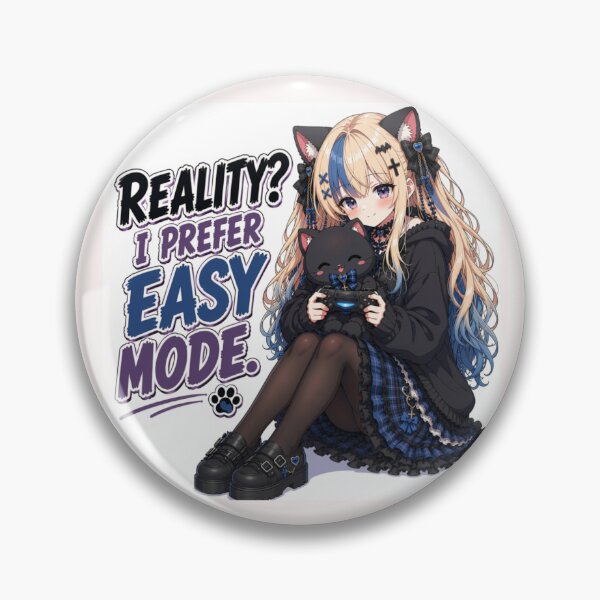 Item preview, Reality? I Prefer Easy Mode | Cute Gaming Anime Girl designed and sold by Revyra Design .