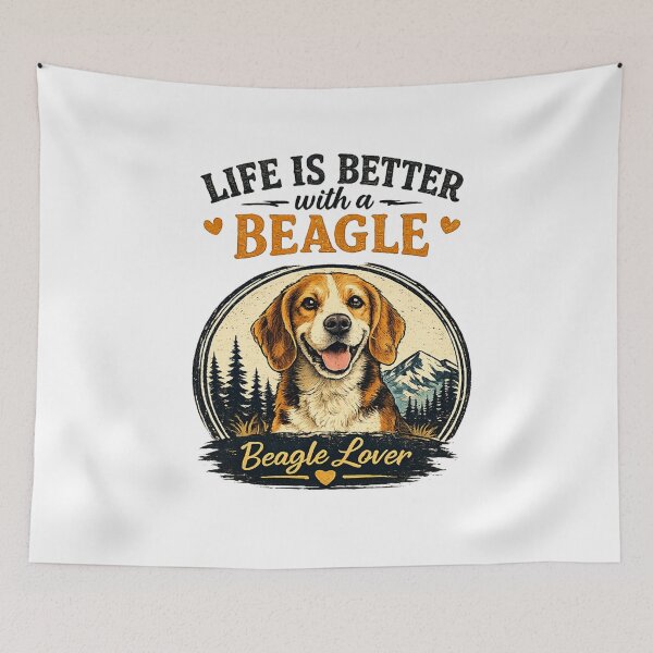 Item preview, Life Is Better With a Beagle | Vintage Retro Beagle Lover Dog Gift designed and sold by TeeVibeHaus.