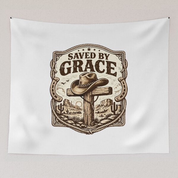 Item preview, Saved By Grace Western Christian | Vintage Cowboy Faith  designed and sold by stylishdzign.