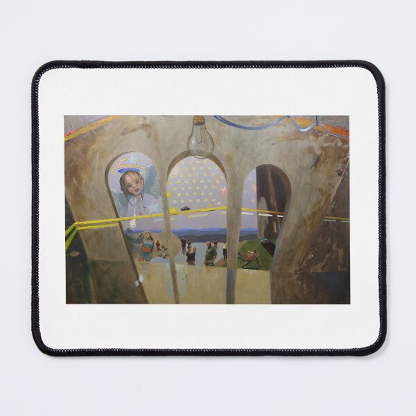 Item preview, Nia Itto Gallery - Derelict birdhouse saviour machine - oil paint/collage designed and sold by NIA ITTO GALLERY - Art of John Wyborn.