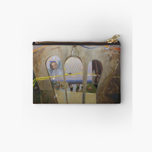 Item preview, Nia Itto Gallery - Derelict birdhouse saviour machine - oil paint/collage designed and sold by NIA ITTO GALLERY - Art of John Wyborn.