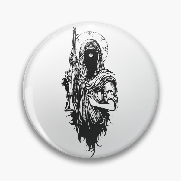 Item preview, Gothic Saint with Rifle - Dark Military Streetwear Art designed and sold by DMITRYEH STUDIO.