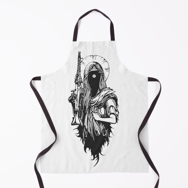 Item preview, Gothic Saint with Rifle - Dark Military Streetwear Art designed and sold by DMITRYEH STUDIO.