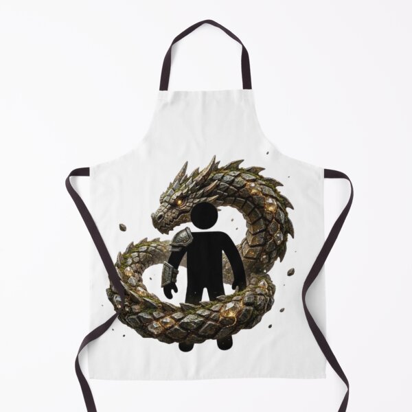 Item preview, Earth Stone Dragon Guardian - Black Silhouette Stickman Fantasy Art designed and sold by Interactive-Art.