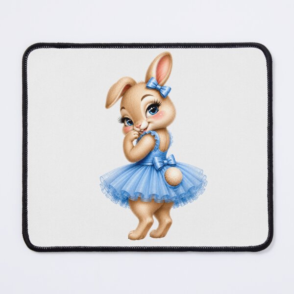 Item preview, Cute Blue Tutu Bunny Ballerina Rabbit Kawaii Animal Illustration designed and sold by RoPrincess.