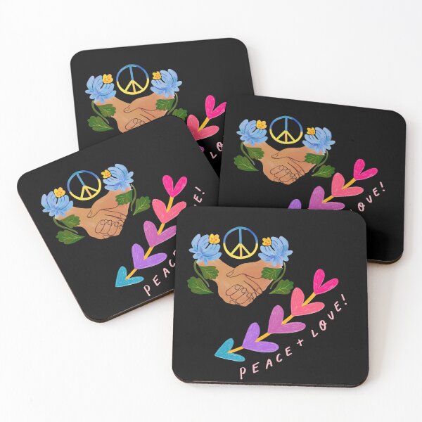 Item preview, Peace and Love handshake floral illustration positive vibe designed and sold by NikBrin Prevail .
