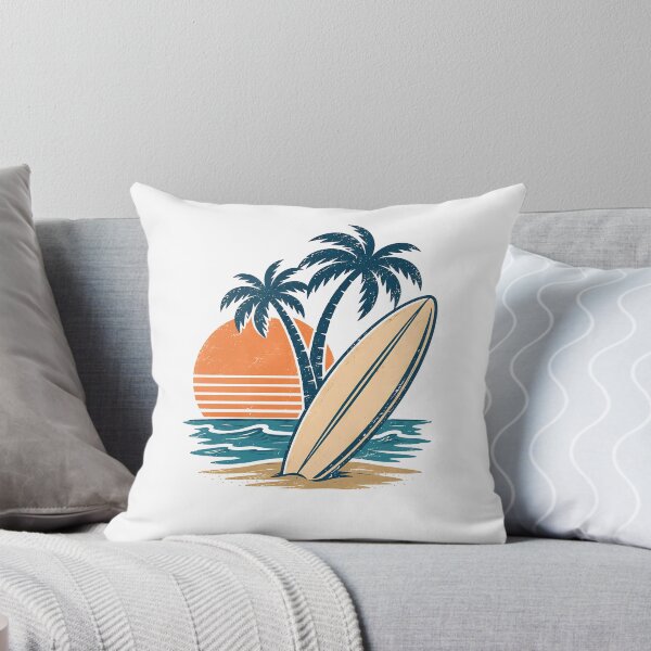 Artikelvorschau, Retro-Tropen-Surfbrett-Strandparadies Vintage-Küsten-Sommer entworfen und verkauft von Moizento.