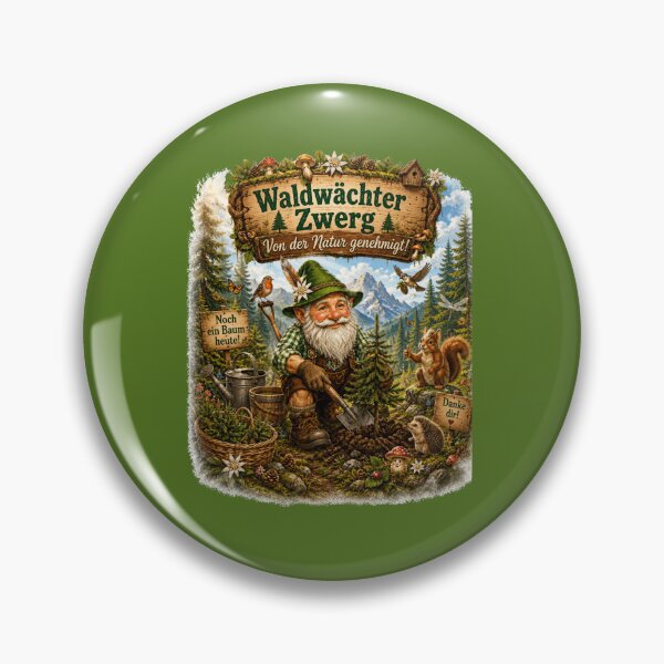 Item preview, Forest Ranger Gnome – Nature Approved Funny Bavarian Forest Design designed and sold by Alpine-Ink.
