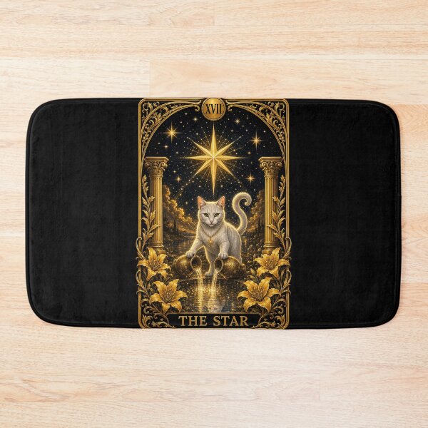 Item preview, Cat Tarot Card "The Star" - Vintage Golden Style designed and sold by thirtyonestars.