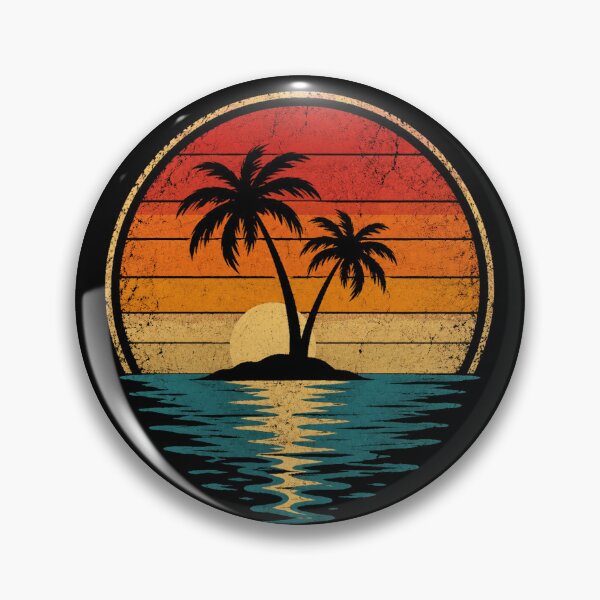 Item preview, Retro Tropical Island Ocean Reflection Vintage Paradise Beach designed and sold by Moizento.