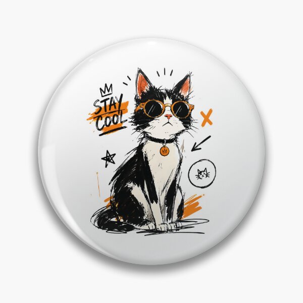 Item preview, Stay Cool Tuxedo Cat with Sunglasses – Hand-Drawn Sassy Cat Art designed and sold by RamyGallery.