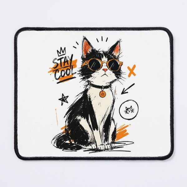 Item preview, Stay Cool Tuxedo Cat with Sunglasses – Hand-Drawn Sassy Cat Art designed and sold by RamyGallery.